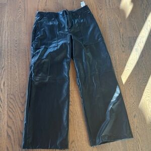 Zara Black Faux Leather Pants